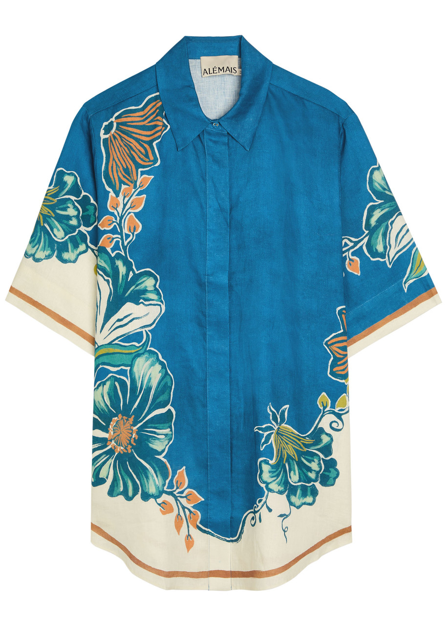 Alemais Luda Printed Linen Shirt – Blue – S Alemais Luda Printed Linen Shirt – Blue – S