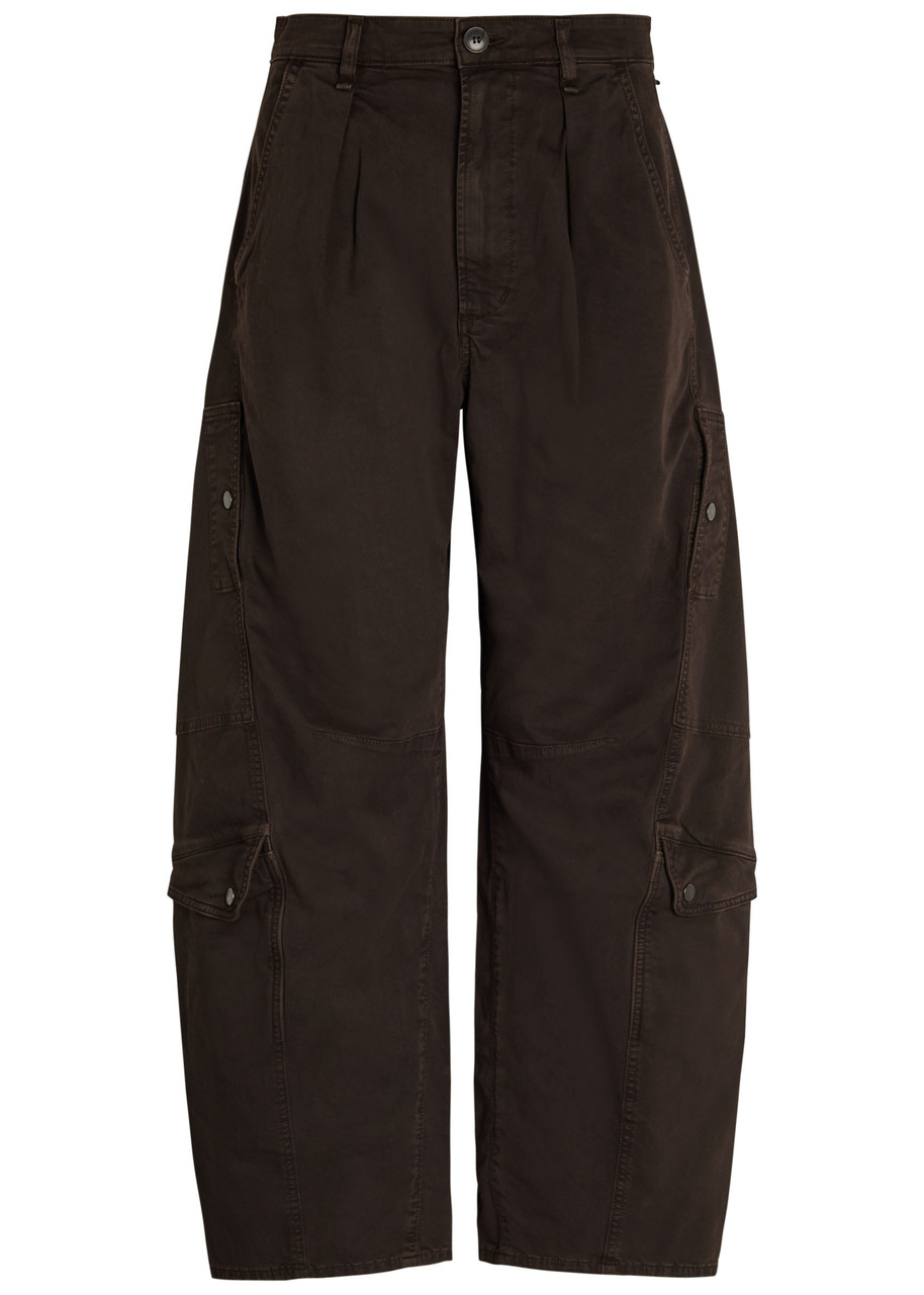 Citizens OF Humanity Flight Barrel-leg Twill Cargo Trousers – Dark Brown – W