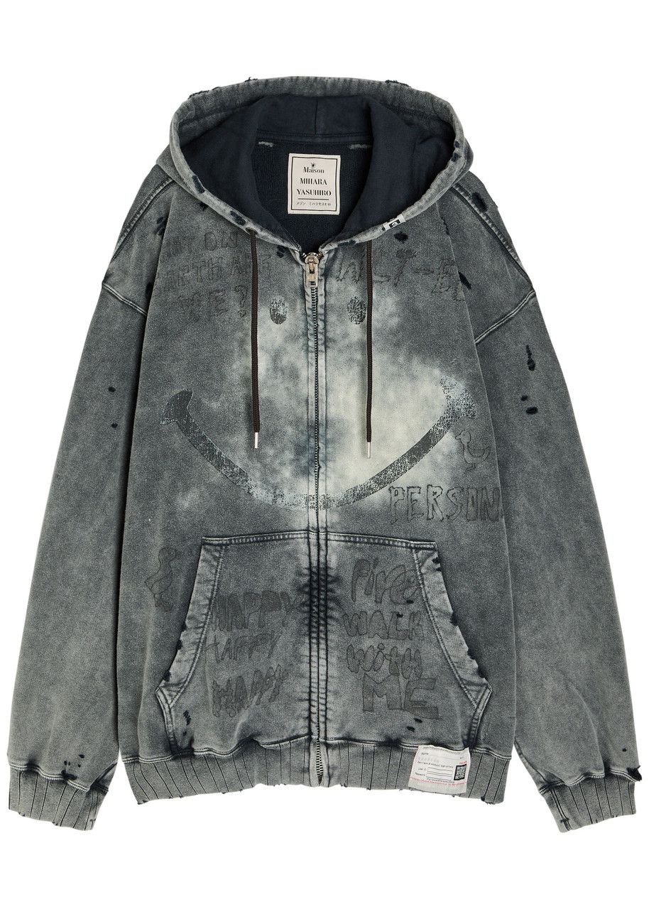 Maison Mihara Yasuhiro Distressed Hooded Cotton Sweatshirt – Black – IT S