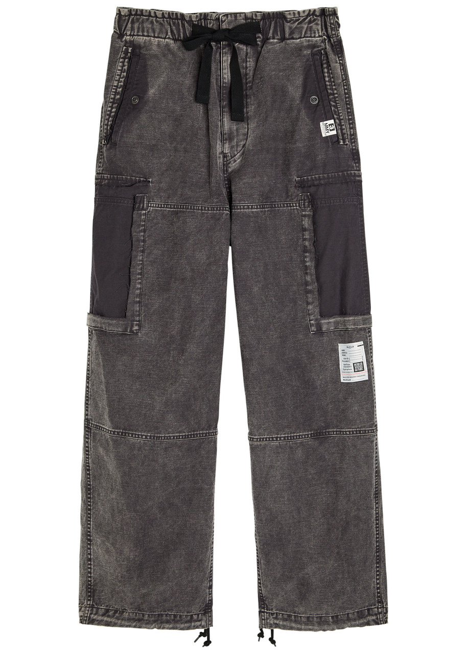 Maison Mihara Yasuhiro Panelled Straight-leg Denim Cargo Trousers – Black – IT Maison Mihara Yasuhiro Panelled Straight-leg Denim Cargo Trousers – Black – IT