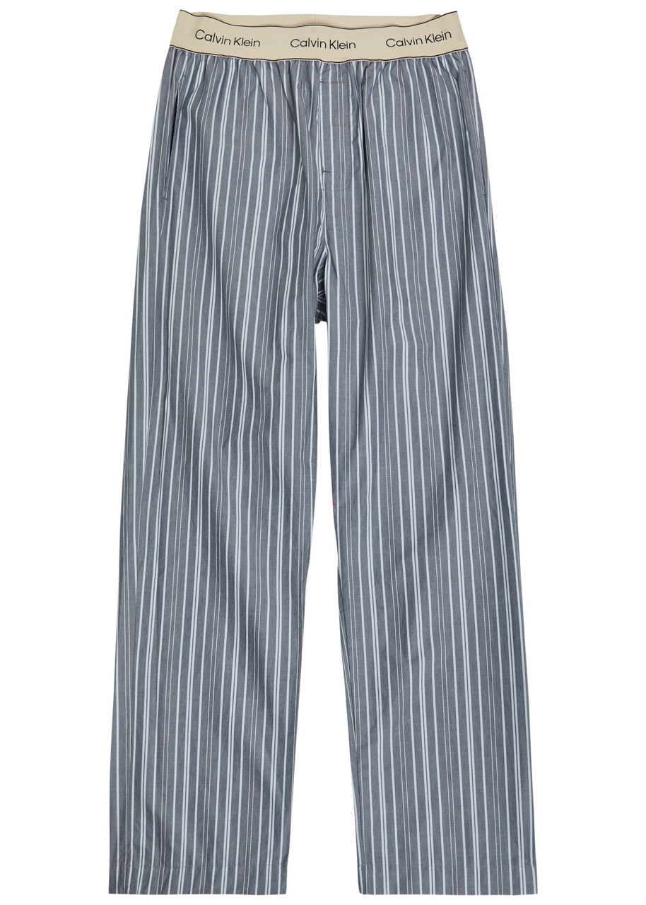 Calvin Klein Striped Cotton-poplin Pyjama Trousers – Navy Calvin Klein Striped Cotton-poplin Pyjama Trousers – Navy