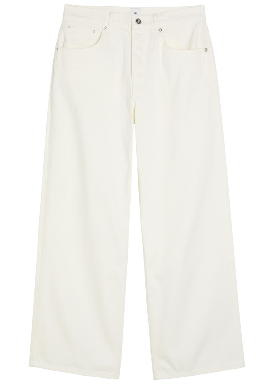 Anine Bing Manon Wide-leg Jeans – Ecru – W M