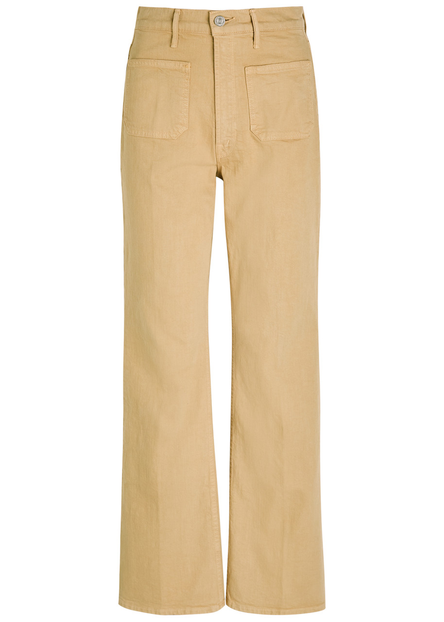 Mother Patch Pocket Brooke Wide-leg Stretch-denim Jeans – Beige – W Mother Patch Pocket Brooke Wide-leg Stretch-denim Jeans – Beige – W