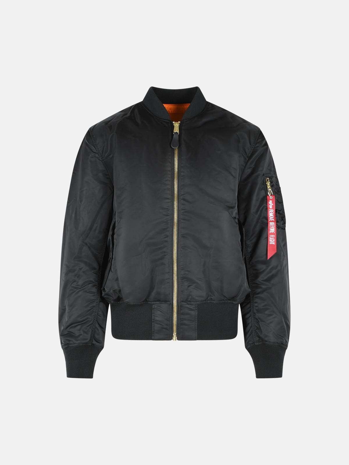 ALPHA INDTRIES ‘Ma- Heritage’ Reversible Black Nylon Bomber Jacket ALPHA INDTRIES ‘Ma- Heritage’ Reversible Black Nylon Bomber Jacket
