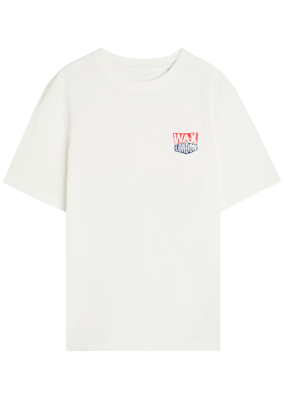 Wax London Dean Logo-print Cotton shirt – White Wax London Dean Logo-print Cotton shirt – White