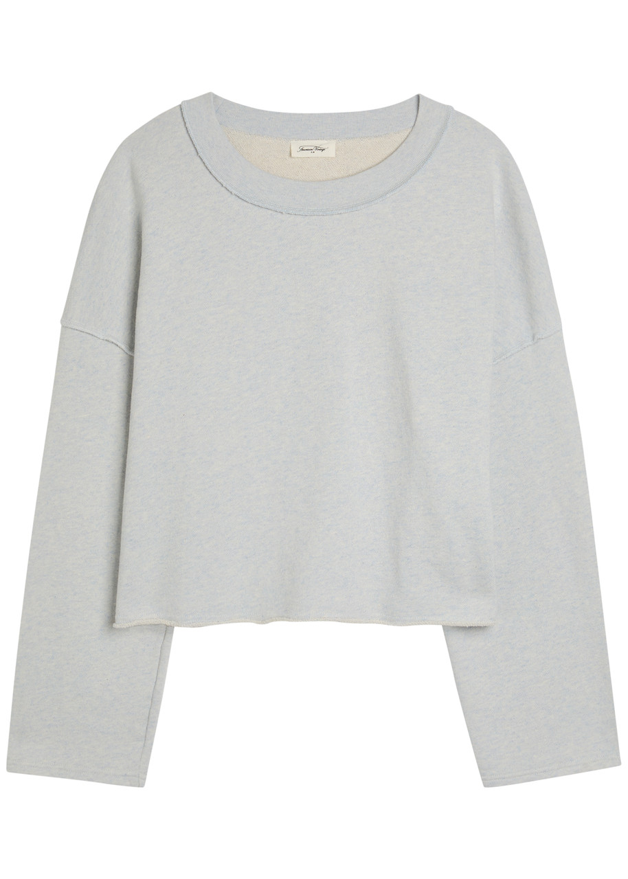 American Vintage Dantown Cropped Cotton Sweatshirt – Light Blue – ML L American Vintage Dantown Cropped Cotton Sweatshirt – Light Blue – ML L