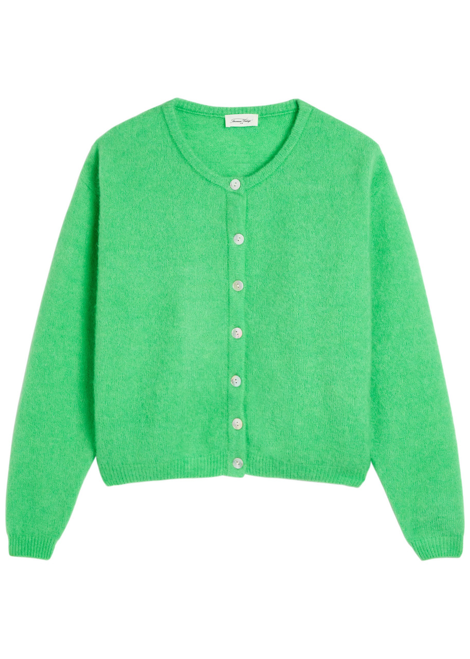 American Vintage Vitow Brushed Alpaca and Wool-blend Cardigan – Green – M M American Vintage Vitow Brushed Alpaca and Wool-blend Cardigan – Green – M M