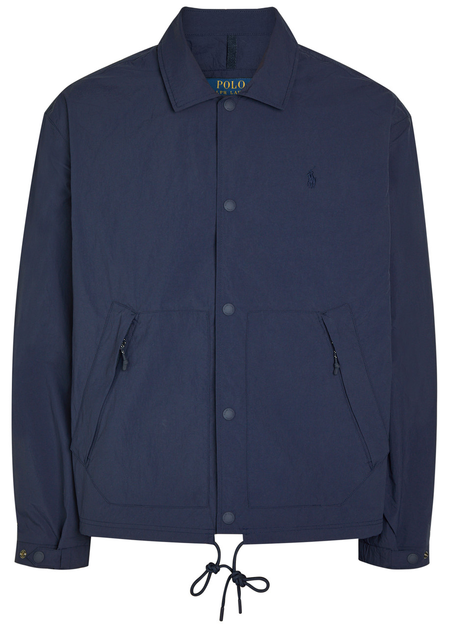 Polo Ralph Lauren Logo-embroidered Crinkled Shell Windbreaker Jacket – Navy Polo Ralph Lauren Logo-embroidered Crinkled Shell Windbreaker Jacket – Navy