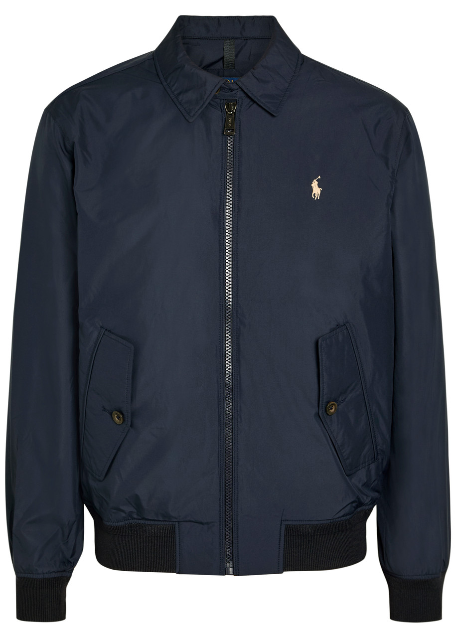 Polo Ralph Lauren Windbreaker Logo Brushed Poplin Bomber Jacket – Navy