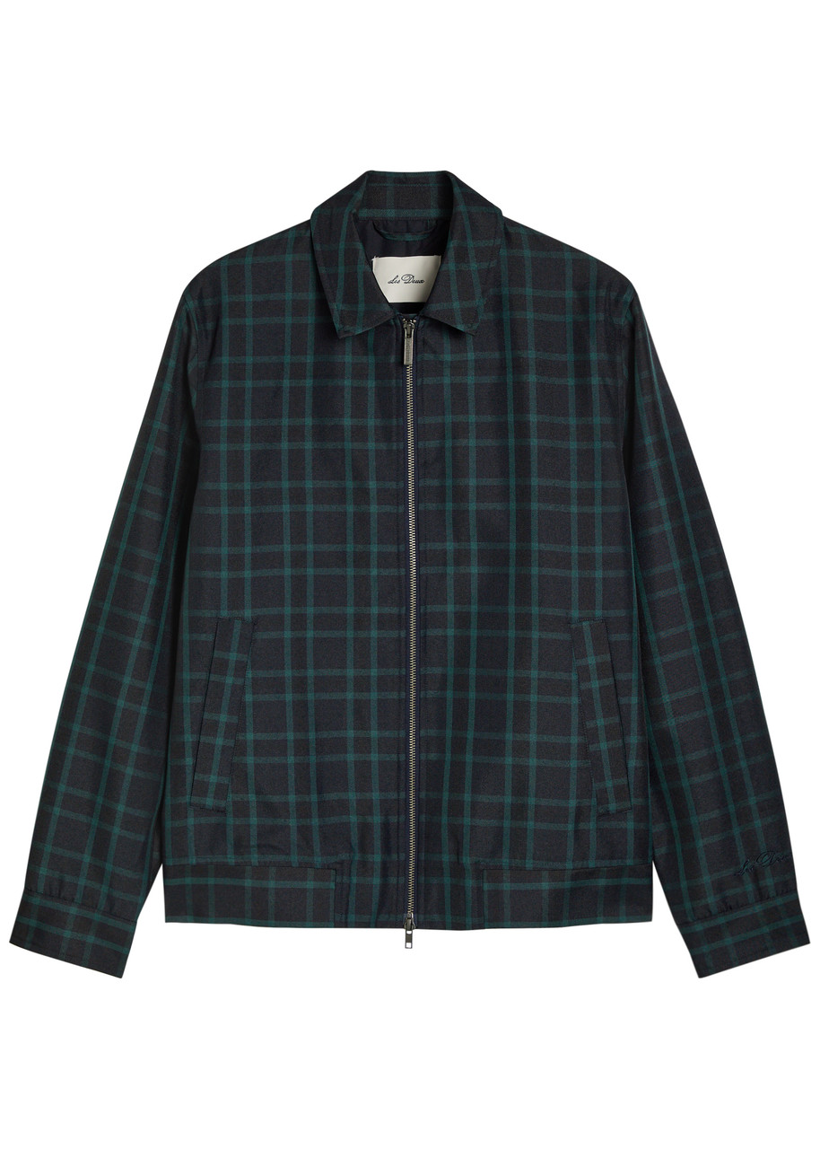 Les Deux Como Coach Checked Twill Jacket – Navy