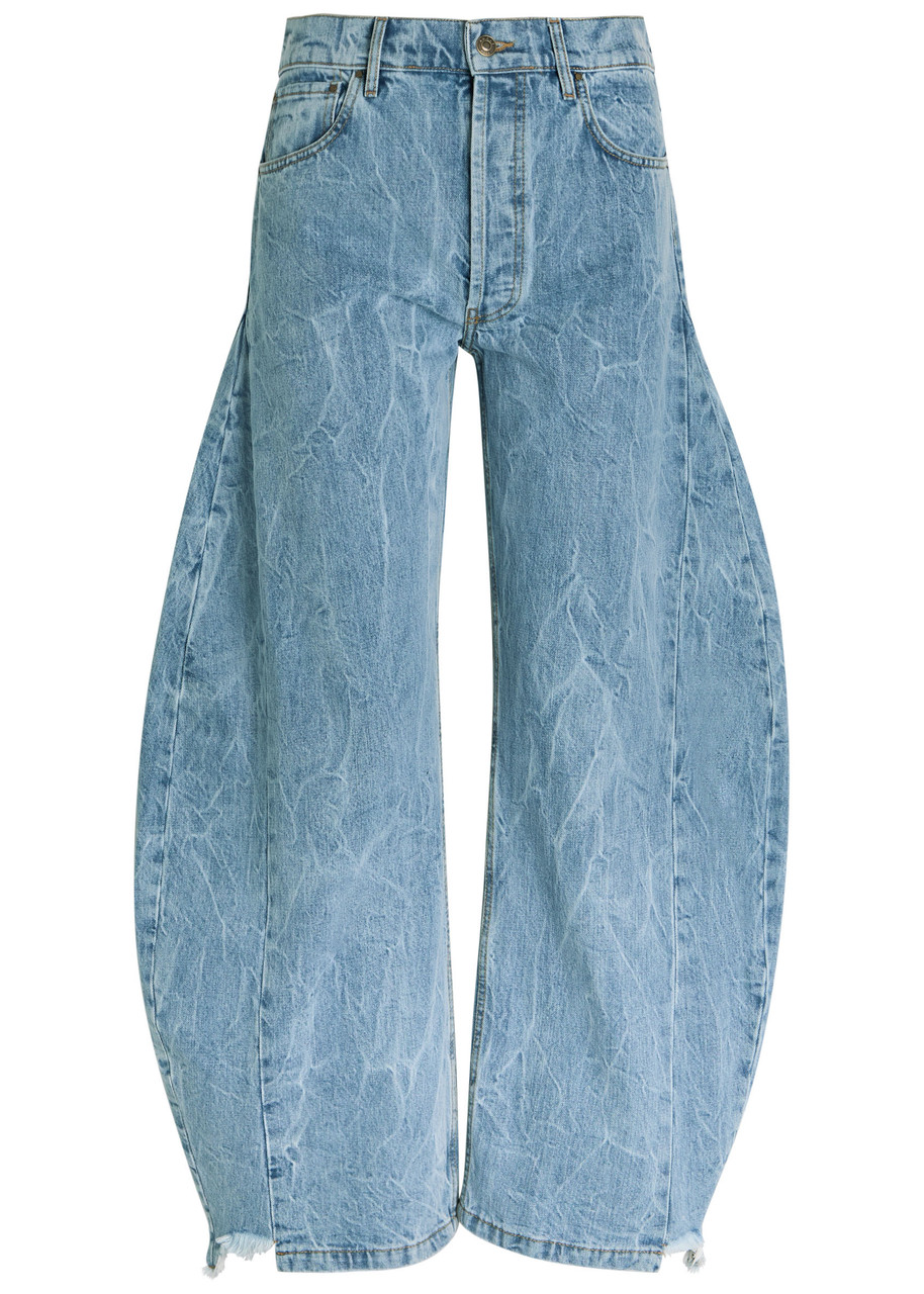 A.W.A.K.E Mode Washed Barrel-leg Jeans – Indigo – A.W.A.K.E Mode Washed Barrel-leg Jeans – Indigo –