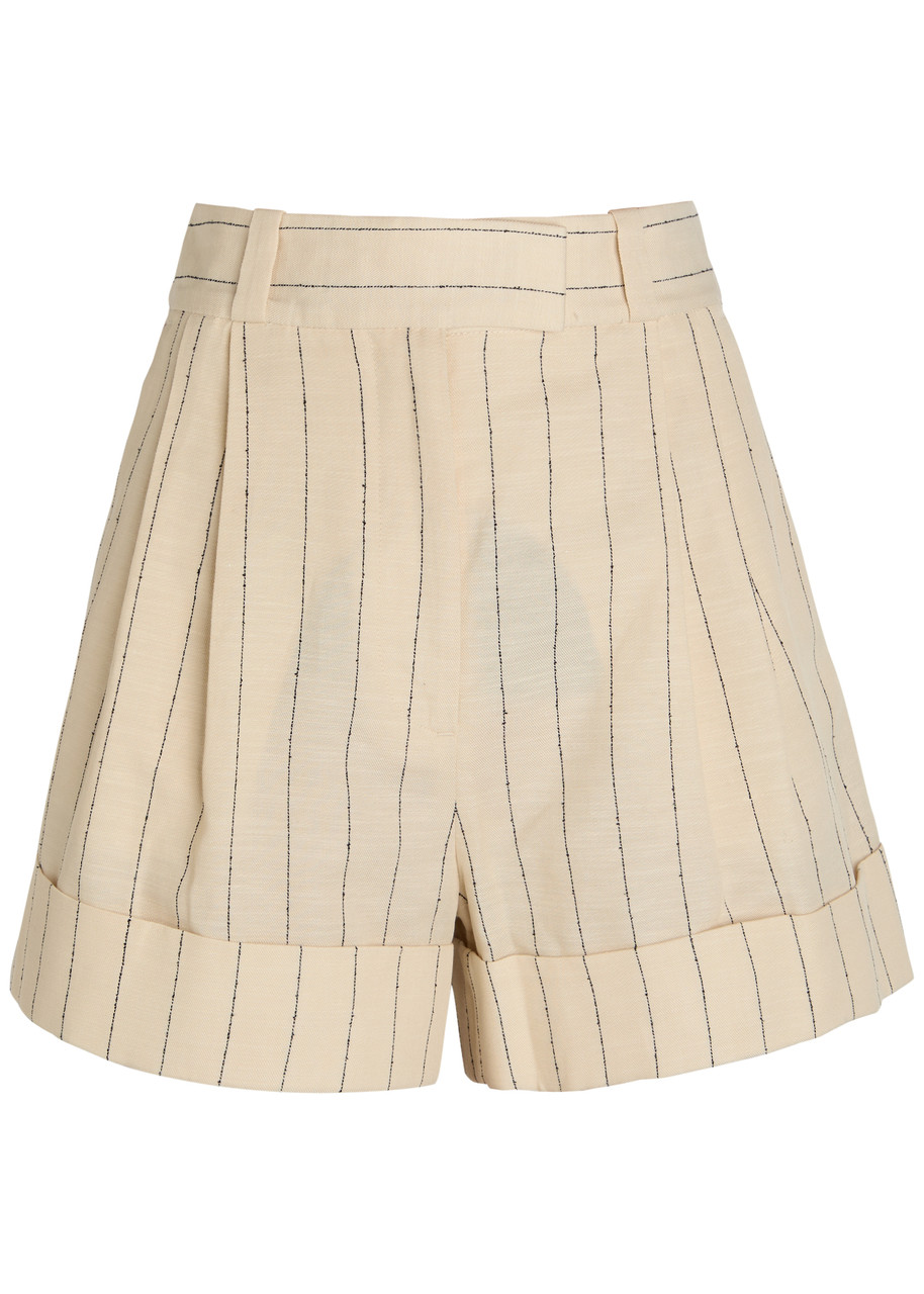 Rag & Bone Neila Pinstriped Woven Shorts – White – S Rag & Bone Neila Pinstriped Woven Shorts – White – S