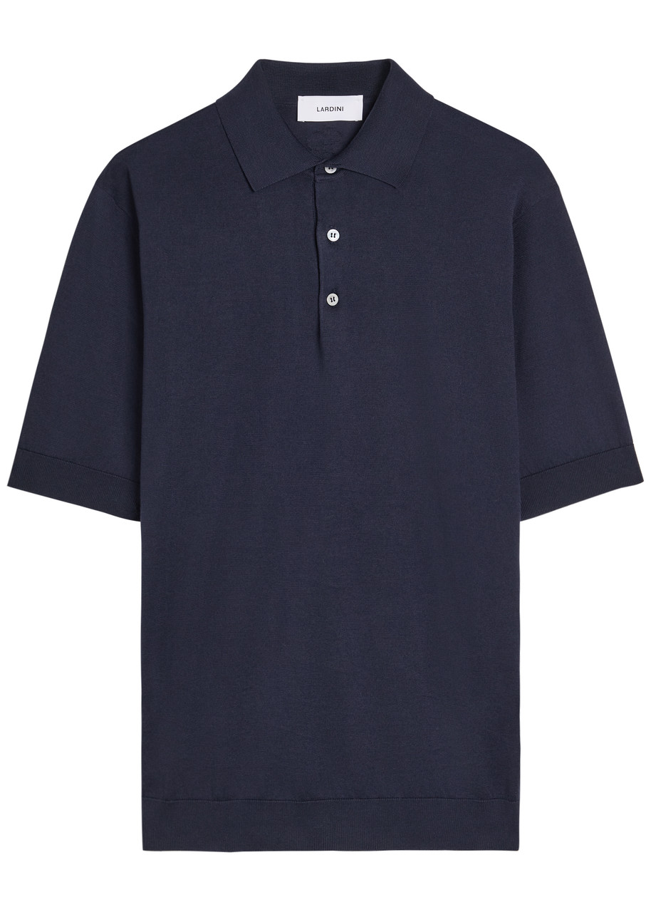 Lardini Fine-knit Cotton Polo Shirt – Blue