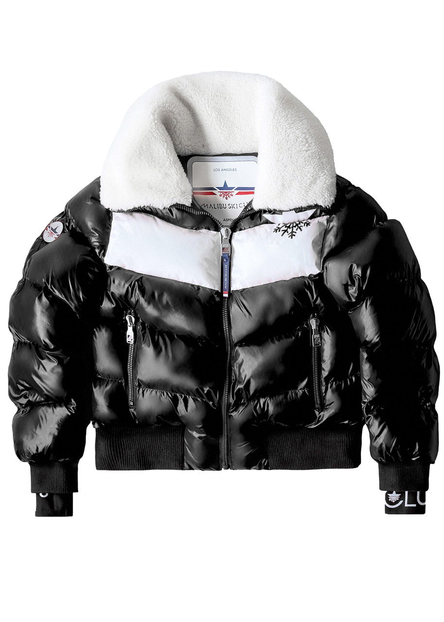 Malibu Ski Club Apres Slick Bomber Jacket – Black – M M