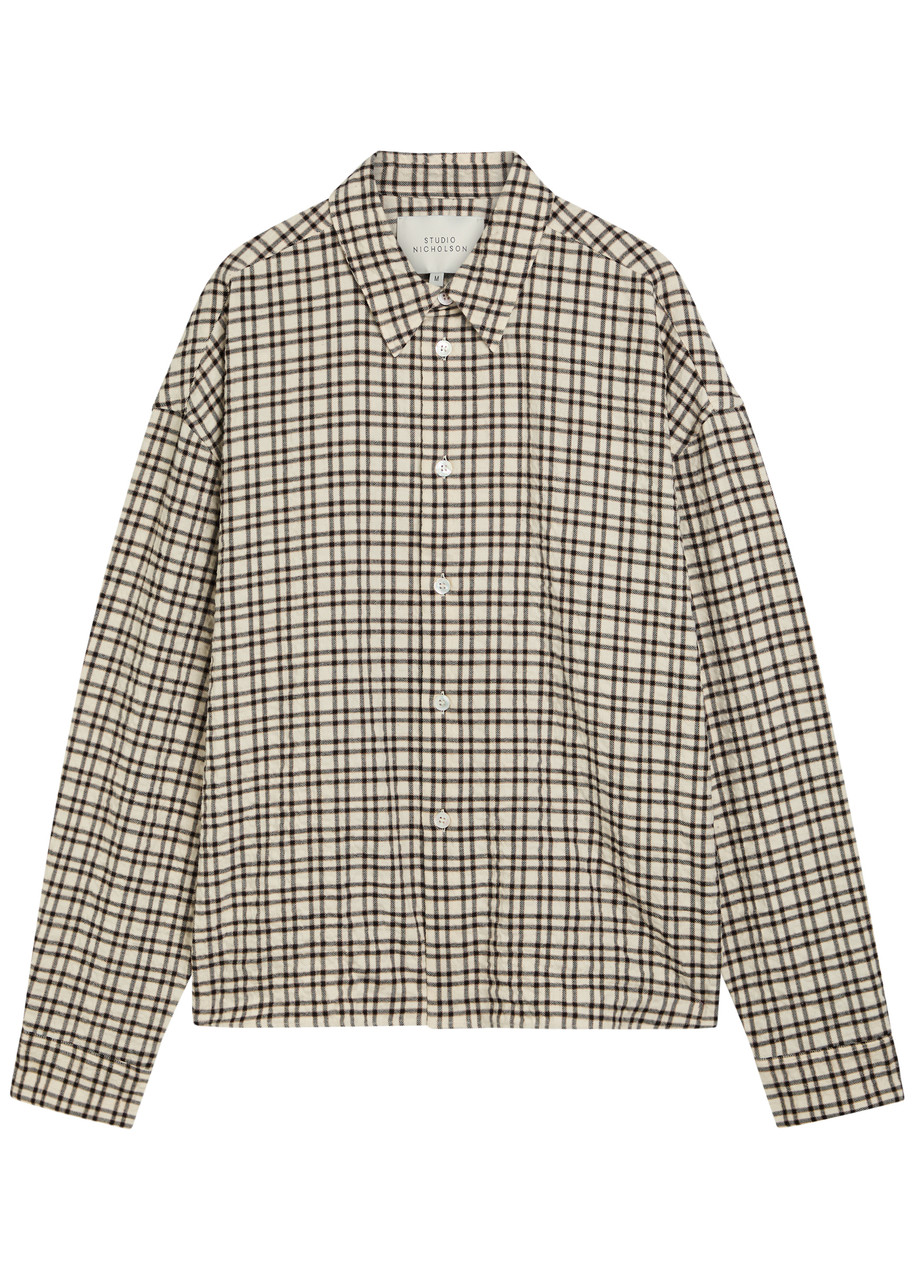 Studio Nicholson Checked Flannel Shirt – Black Studio Nicholson Checked Flannel Shirt – Black