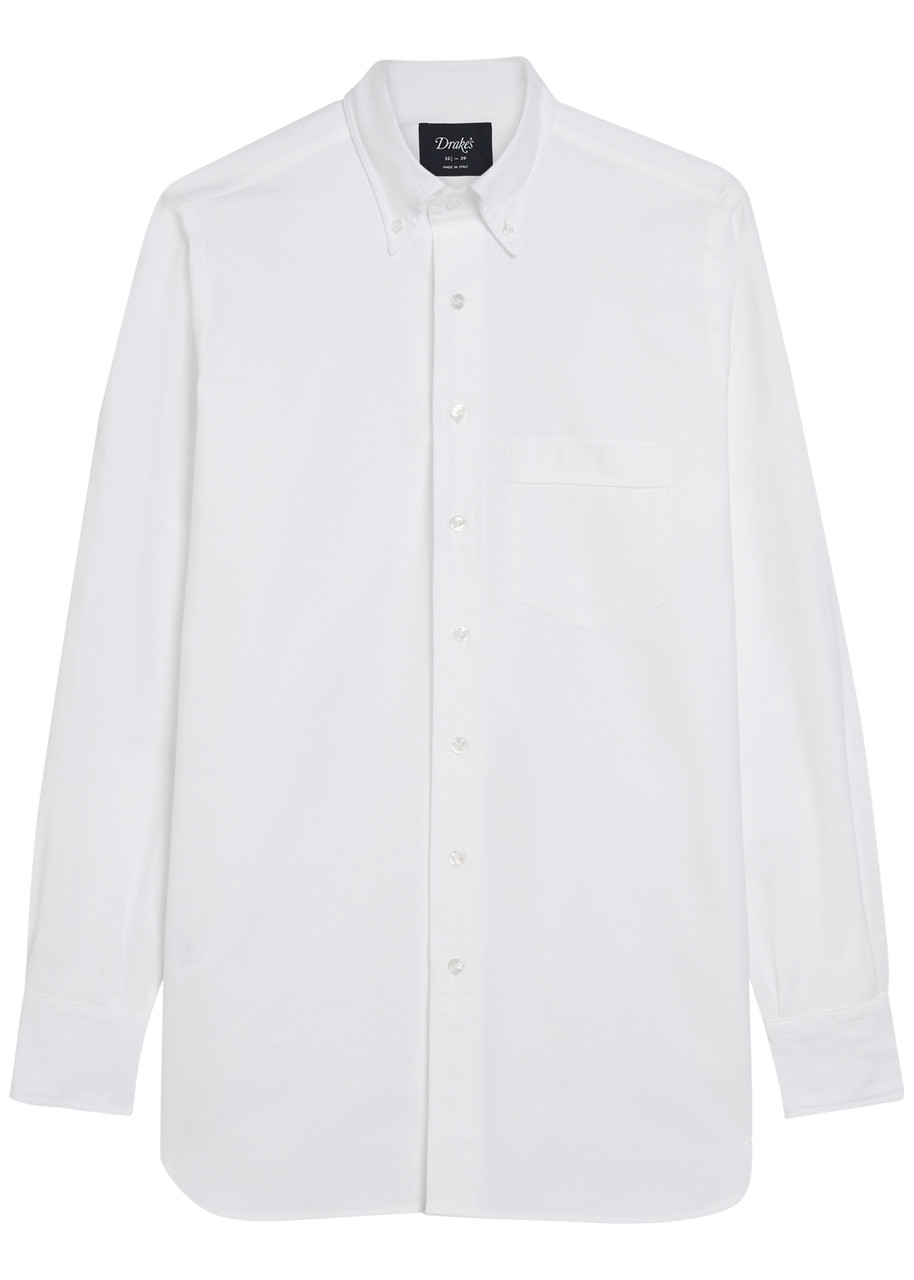Drake’s Cotton Oxford Shirt – White – . C L Drake’s Cotton Oxford Shirt – White – . C L