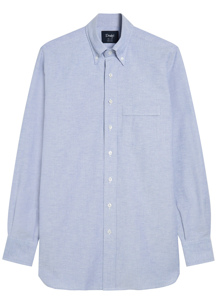 Drake’s Cotton Oxford Shirt – Light Blue