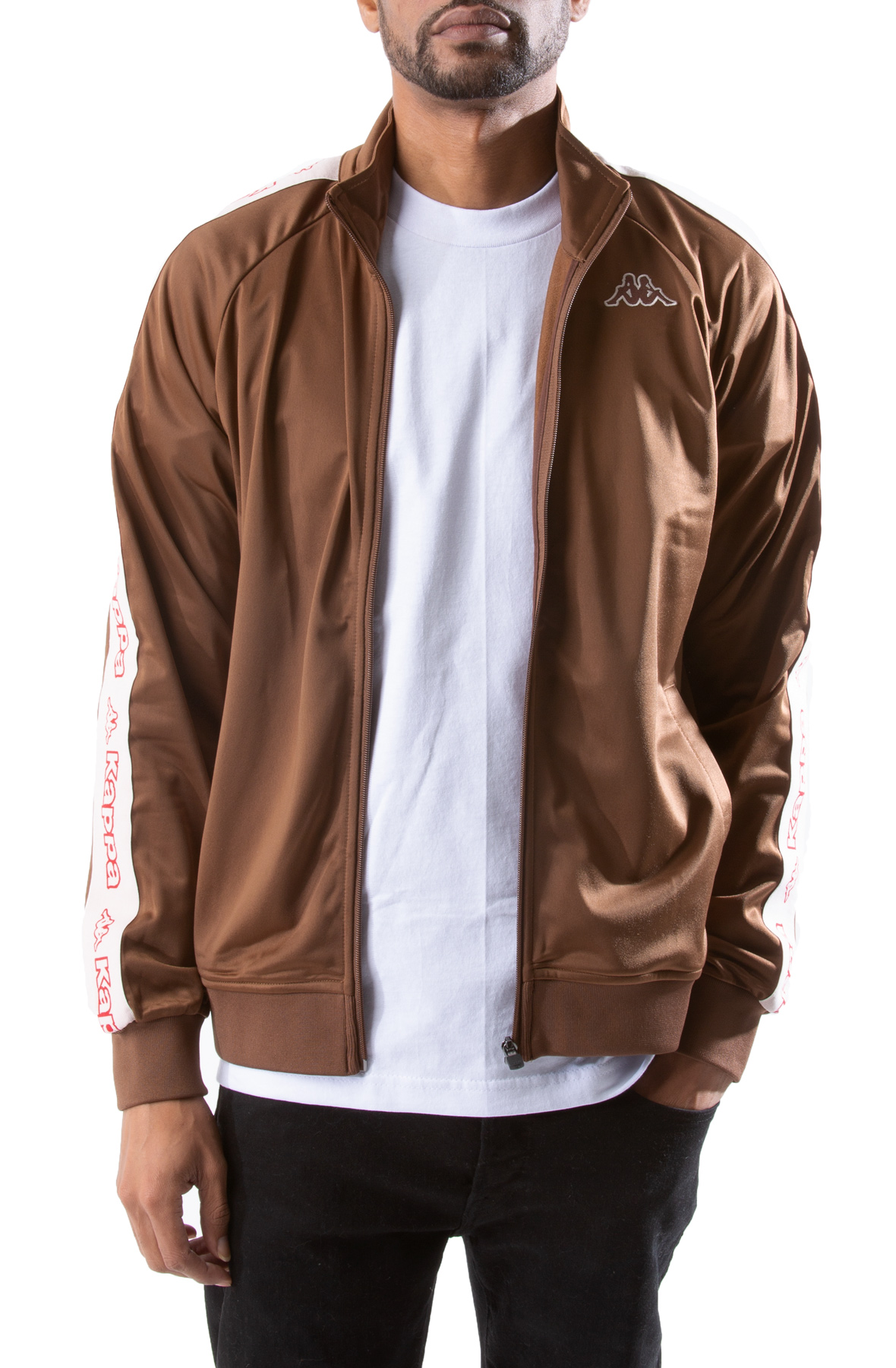 Men Logo Tape Artem Track Jacket Brown-Pink Lt-Red Cherry Jackets Brown-Pink Lt