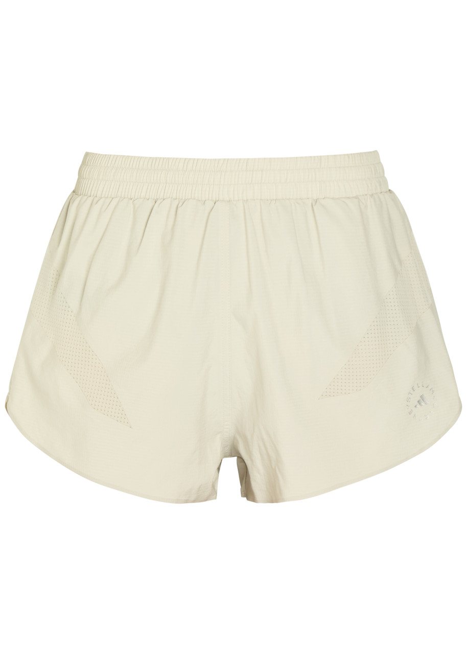Adidas X Stella Mccartney Logo Shell Running Shorts – Beige – L L Adidas X Stella Mccartney Logo Shell Running Shorts – Beige – L L