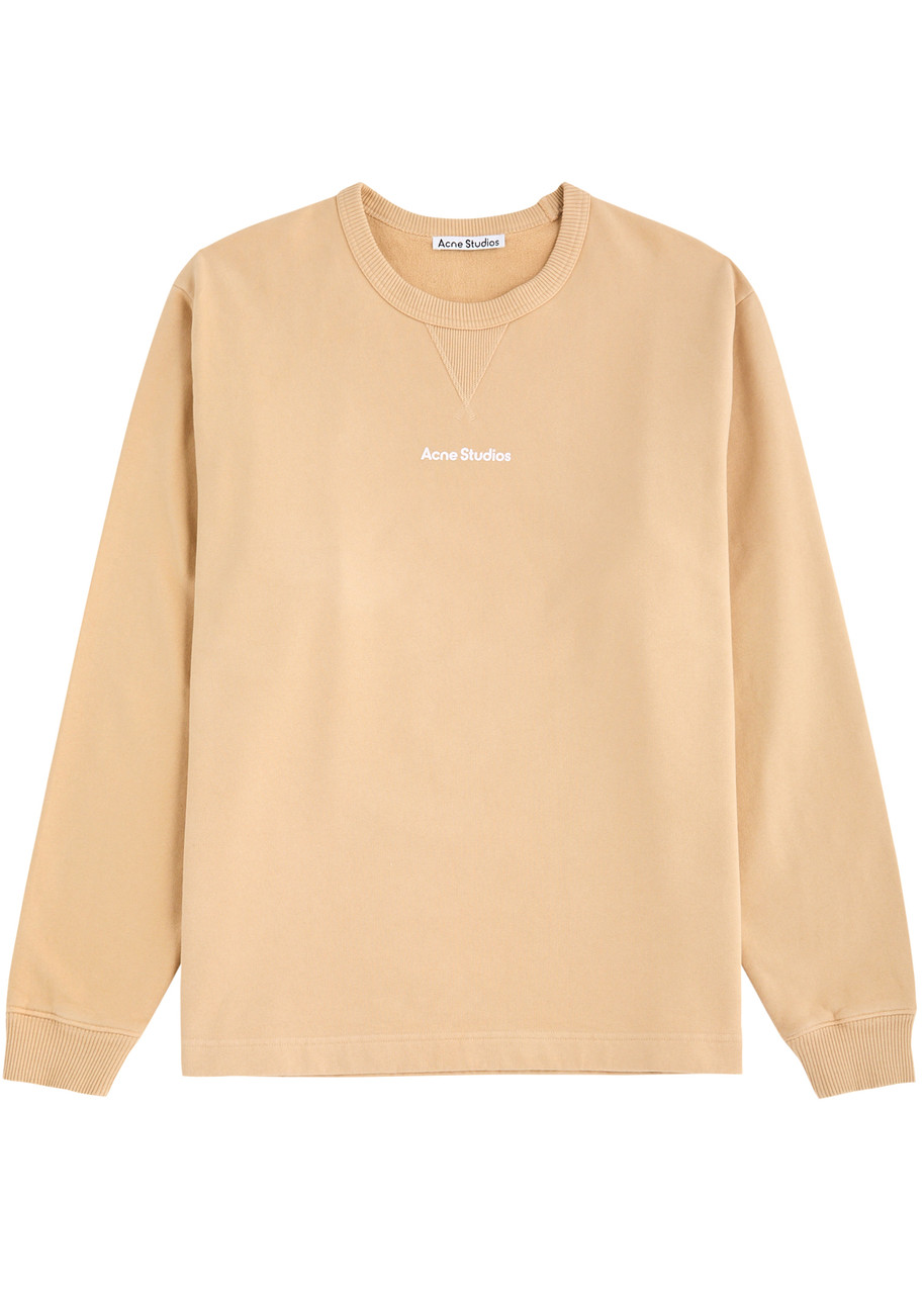 Acne Studios Logo-print Cotton Sweatshirt – Beige Acne Studios Logo-print Cotton Sweatshirt – Beige