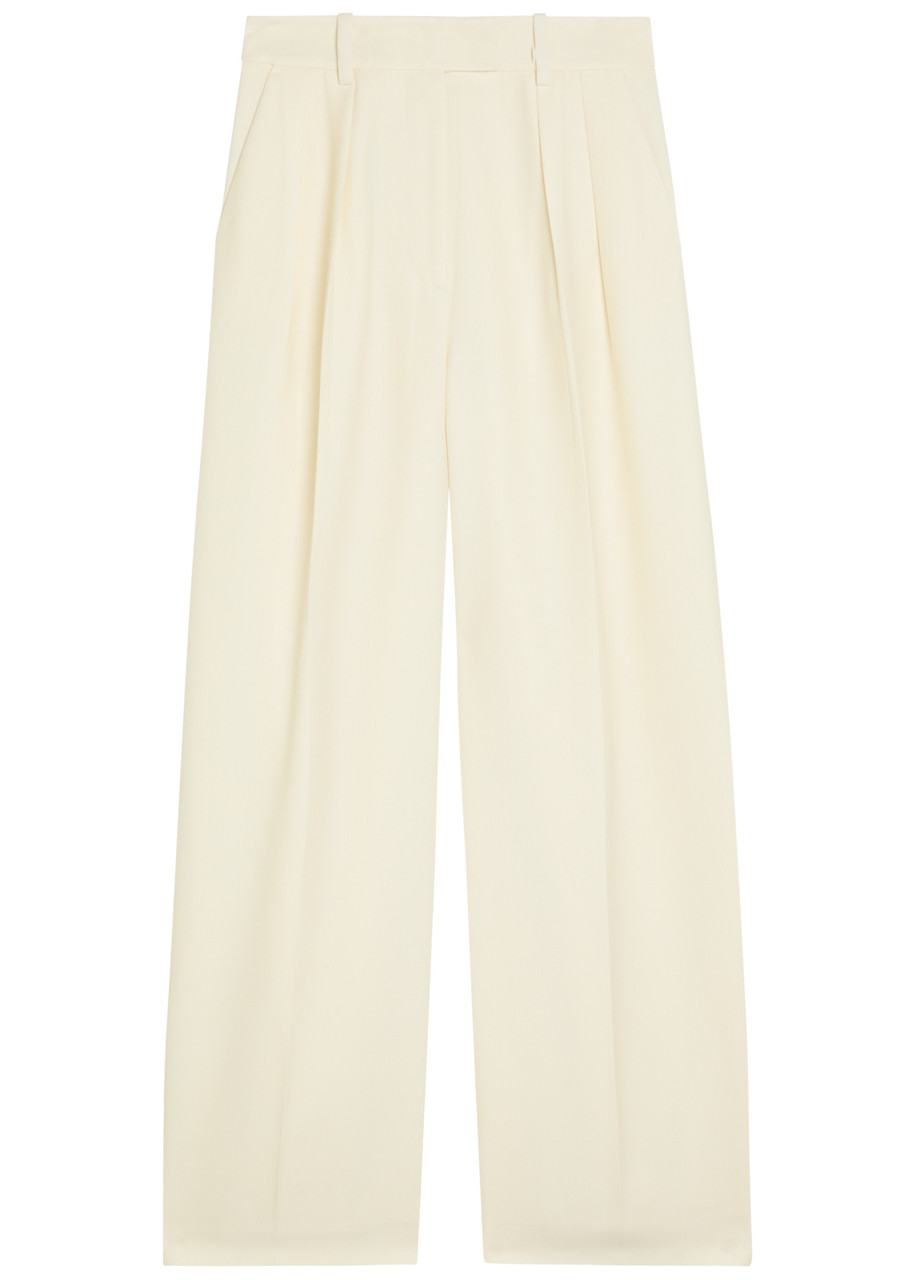 Anine Bing Lou Wide-leg Woven Trousers – Ecru – X Anine Bing Lou Wide-leg Woven Trousers – Ecru – X