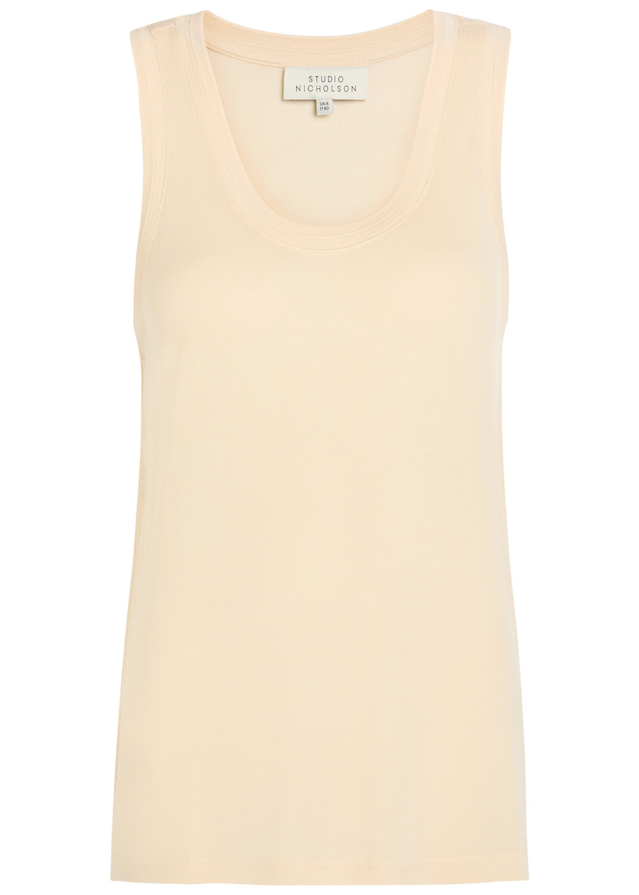 Studio Nicholson Scoop-neck Woven Tank top – Beige –