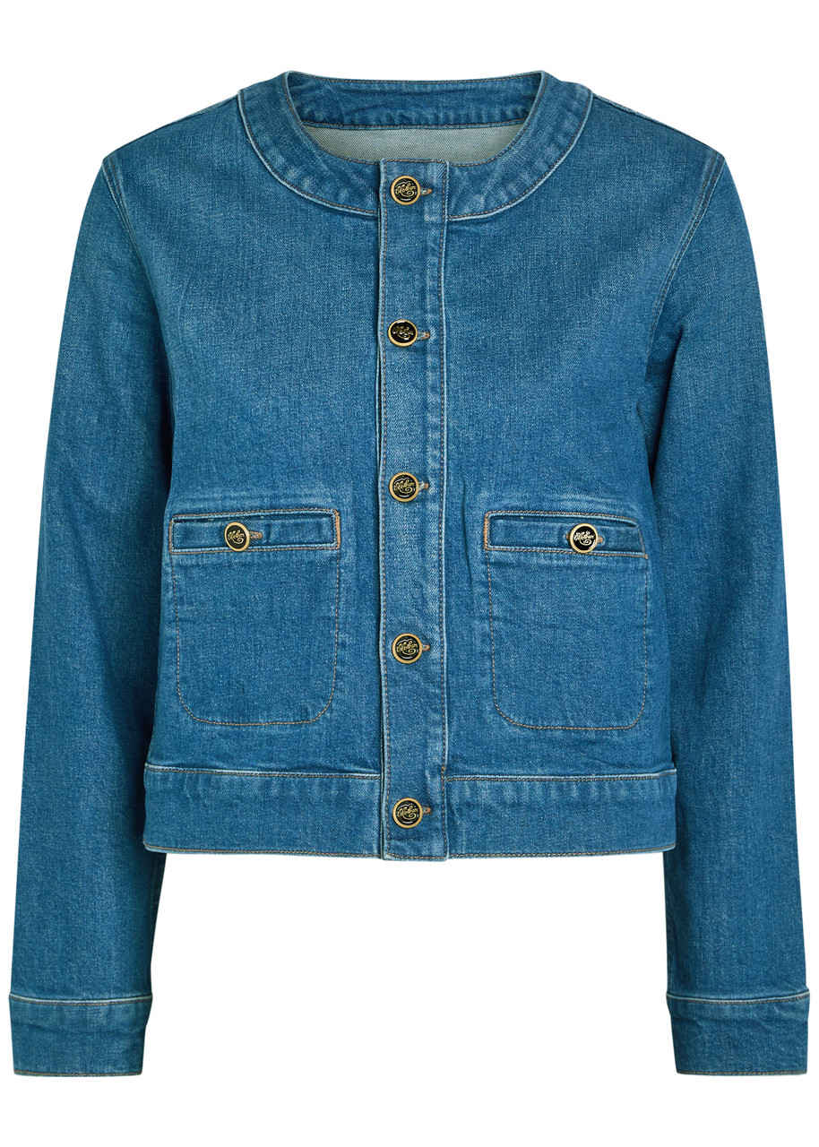 Mother The Stashed Picky Stretch-denim Jacket – Blue – L L Mother The Stashed Picky Stretch-denim Jacket – Blue – L L