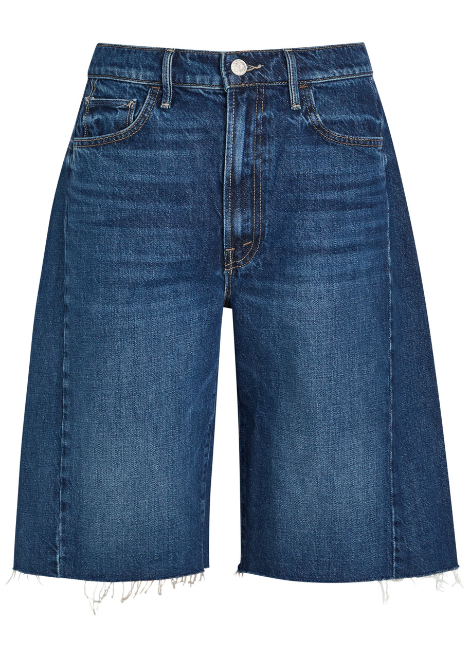 Mother The Half-pipe Bermuda Denim Shorts – Blue – W S