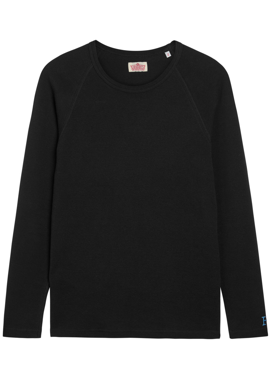 Stretch Fraise Ribbed Stretch-cotton shirt – Black Stretch Fraise Ribbed Stretch-cotton shirt – Black