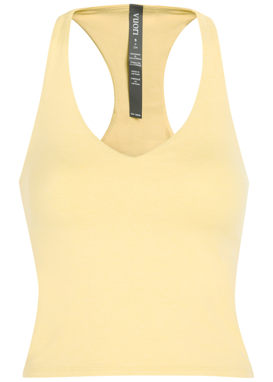 Vuori Halo Performance . Jersey Workout Tank top – Yellow Vuori Halo Performance . Jersey Workout Tank top – Yellow