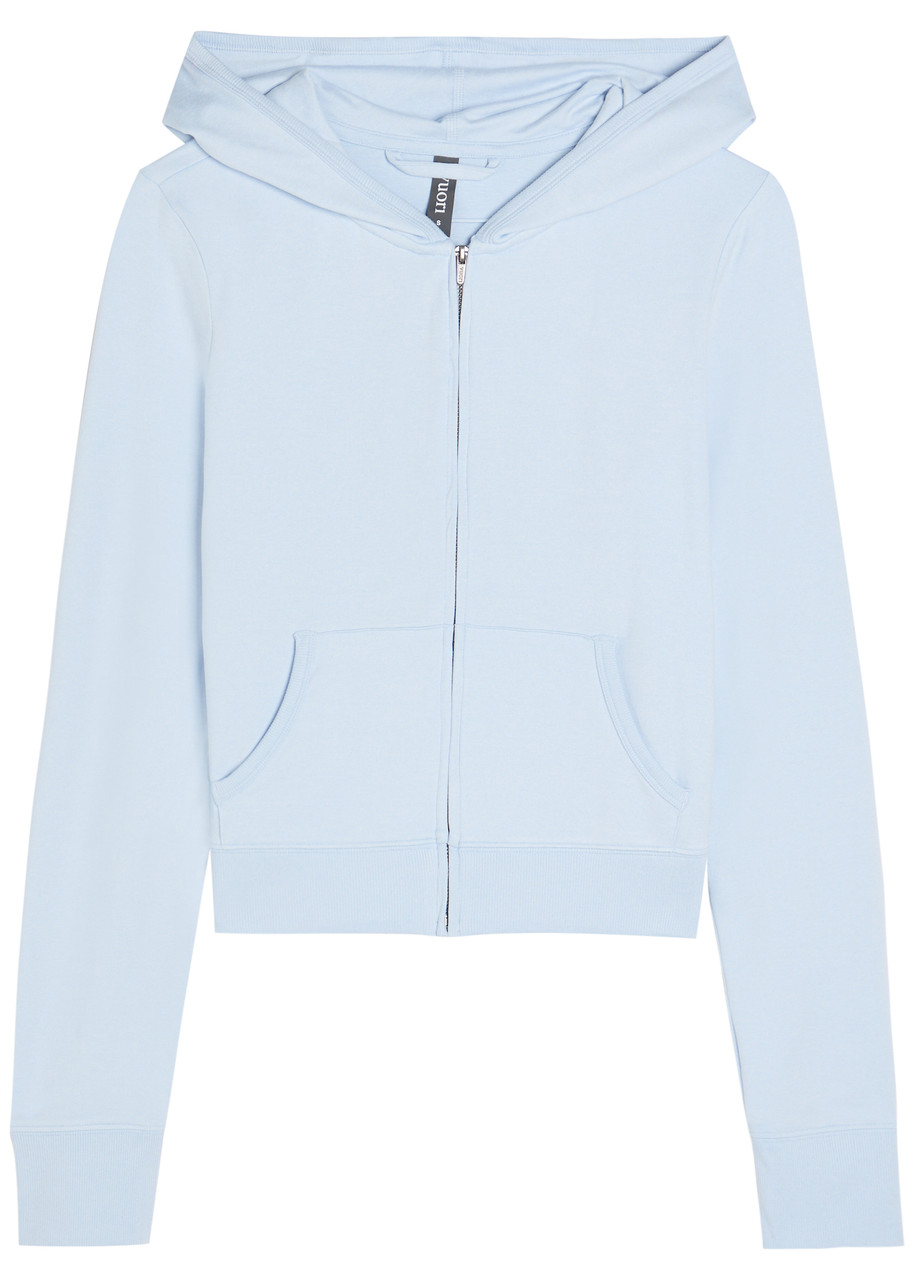 Vuori Halo Mini Hooded Jersey Sweatshirt – Light Blue – M M Vuori Halo Mini Hooded Jersey Sweatshirt – Light Blue – M M