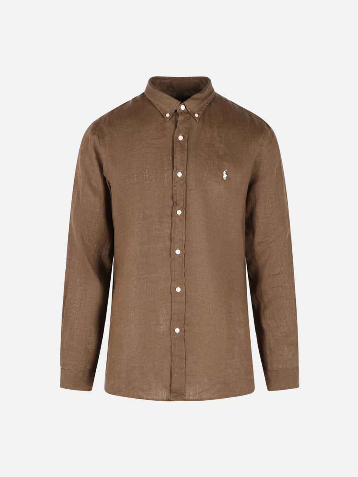 POLO RALPH LAUREN Brown Linen Shirt POLO RALPH LAUREN Brown Linen Shirt