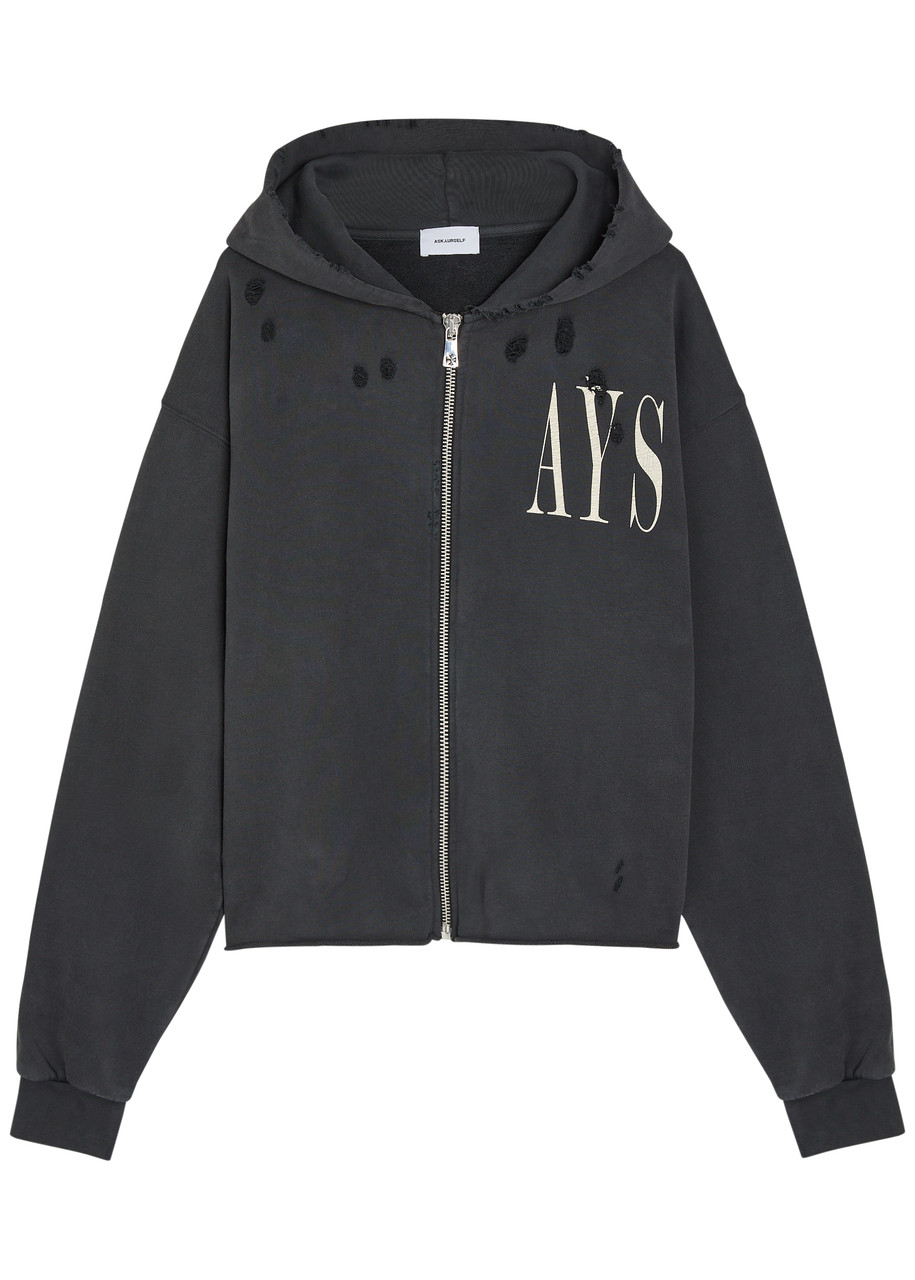 Askyurself Cali Banned Hooded Distressed Cotton Sweatshirt – Black Askyurself Cali Banned Hooded Distressed Cotton Sweatshirt – Black