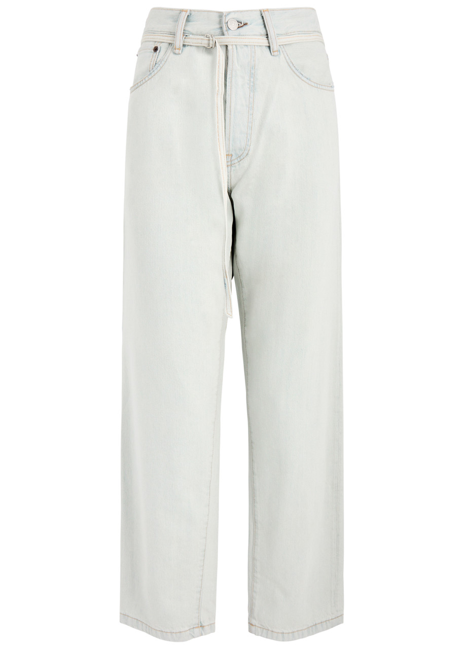 Acne Studios Belted Straight-leg Jeans – Light Blue – W S Acne Studios Belted Straight-leg Jeans – Light Blue – W S