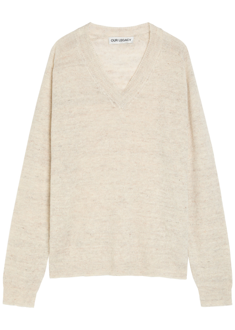 Our Legacy Rue Fine-knit Linen-blend Jumper – Ivory – IT S