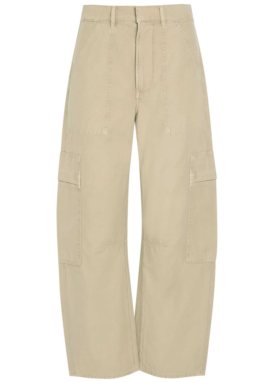 Citizens OF Humanity Marcelle Cotton-twill Cargo Trousers – Beige – W M Citizens OF Humanity Marcelle Cotton-twill Cargo Trousers – Beige – W M