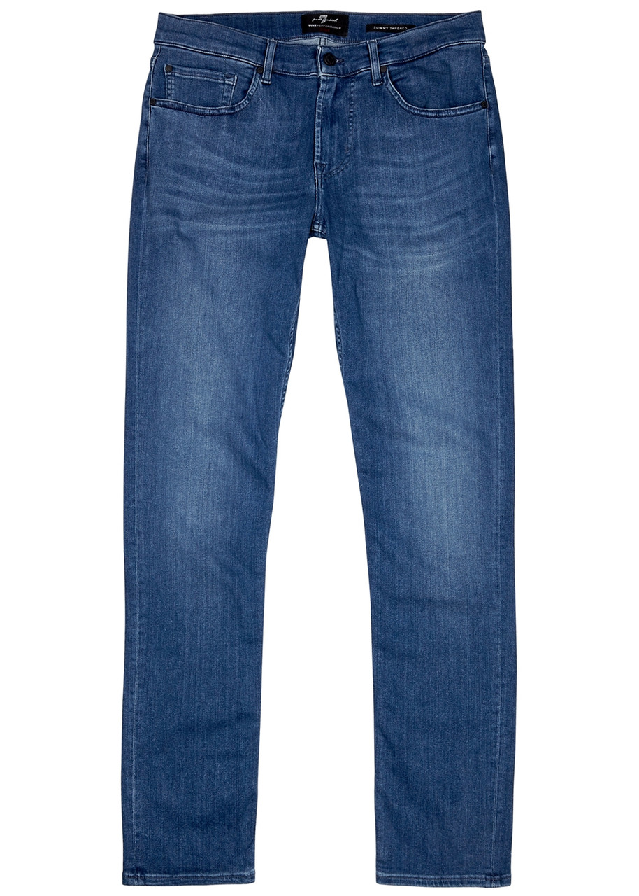 For All Mankind Slimmy Tapered Luxe Performance+ Jeans – Blue – W For All Mankind Slimmy Tapered Luxe Performance+ Jeans – Blue – W