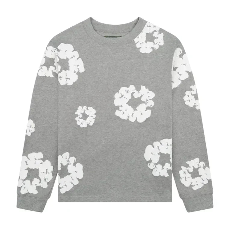 Denim Tears Long Sleeve Cotton Wreath shirt Grey Denim Tears Long Sleeve Cotton Wreath shirt Grey