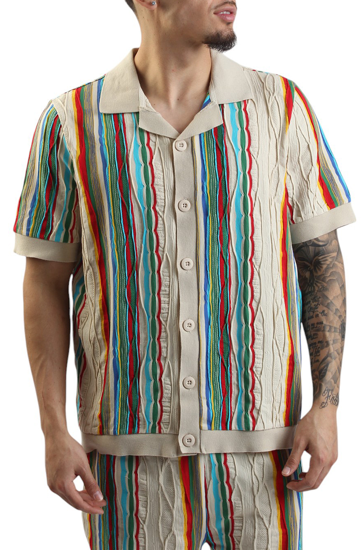 Men Big Poppa Polo Cardigan Cream Shirts Cream Men Big Poppa Polo Cardigan Cream Shirts Cream