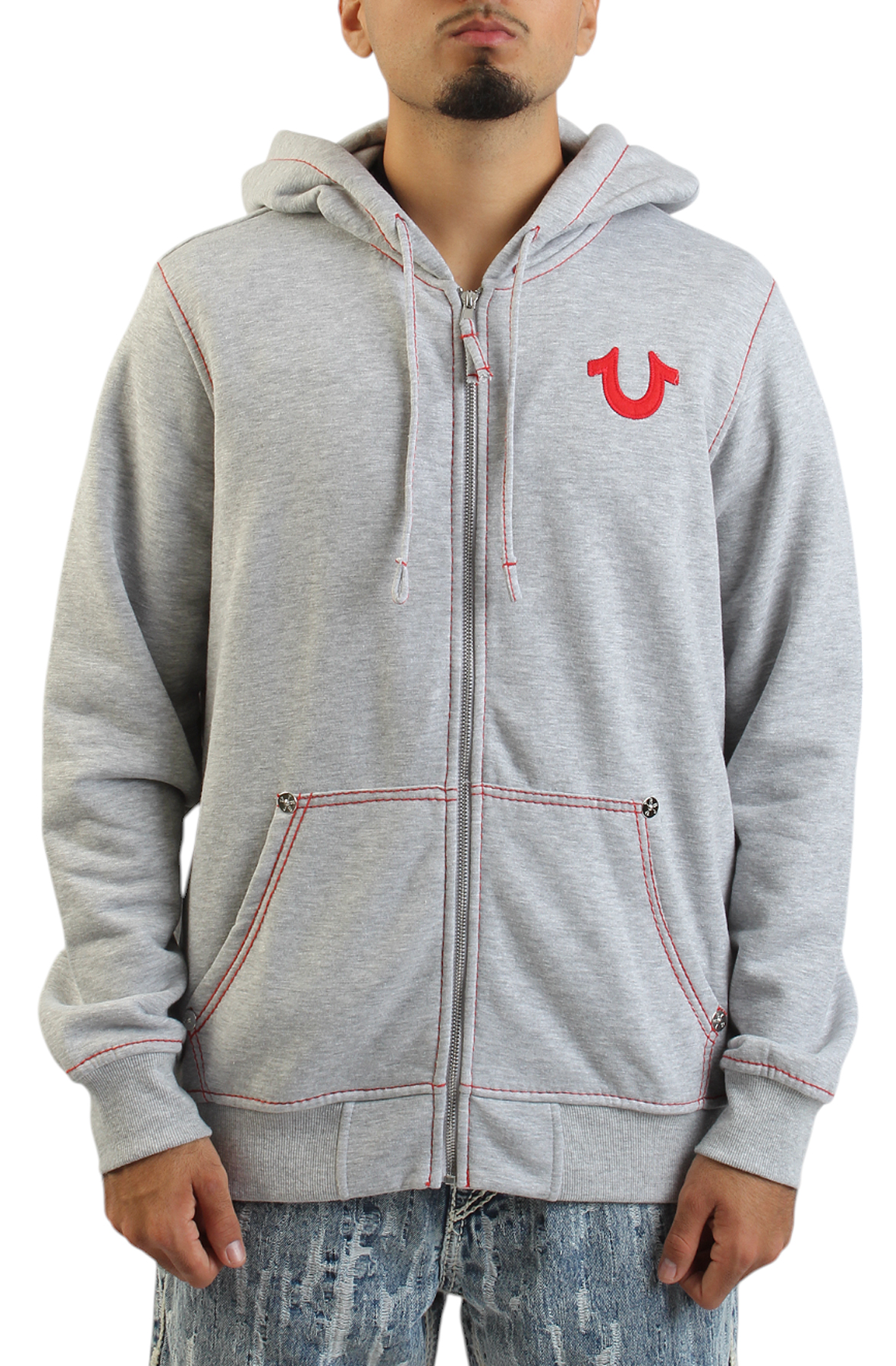 Men Big T Slub Zip-Up Hoodie Heather Grey Hoodies L Heather Grey Men Big T Slub Zip-Up Hoodie Heather Grey Hoodies L Heather Grey