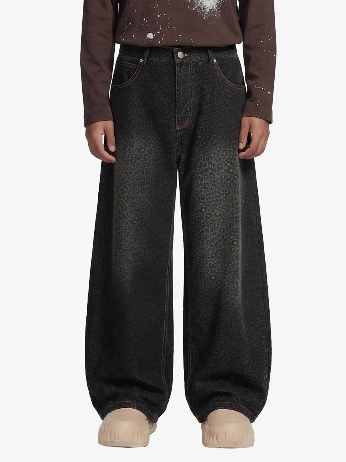 Denim Street Leopard Print Barrel Jeans Denim Street Leopard Print Barrel Jeans