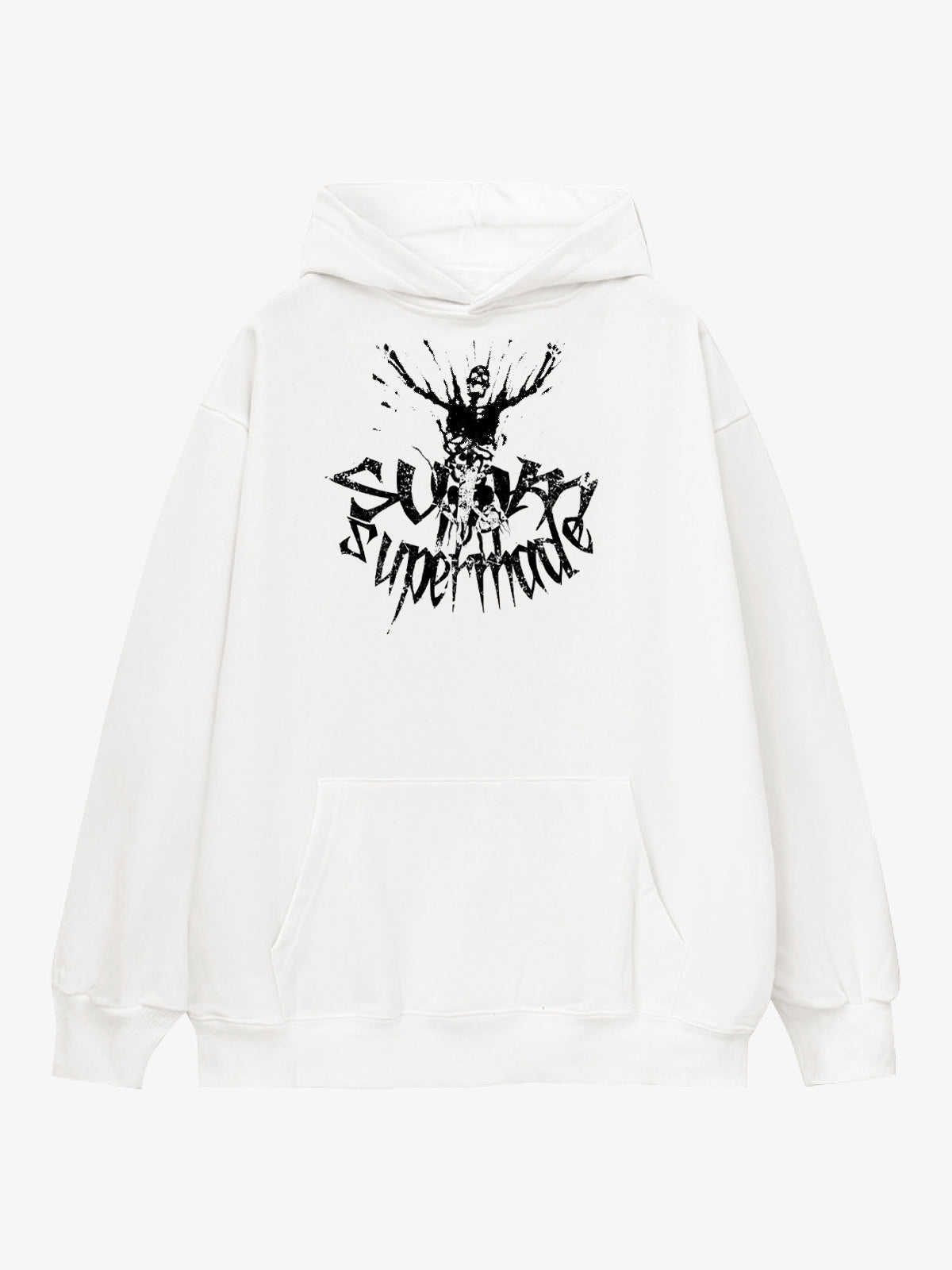 Gothic Devil Graphic Washed Hoodie Gothic Devil Graphic Washed Hoodie