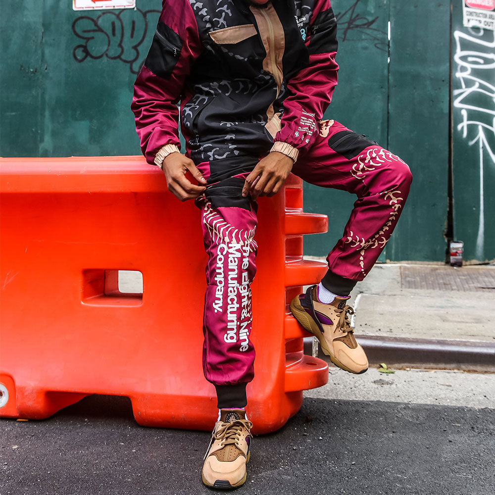 Rebirth Nylon Joggers Berry