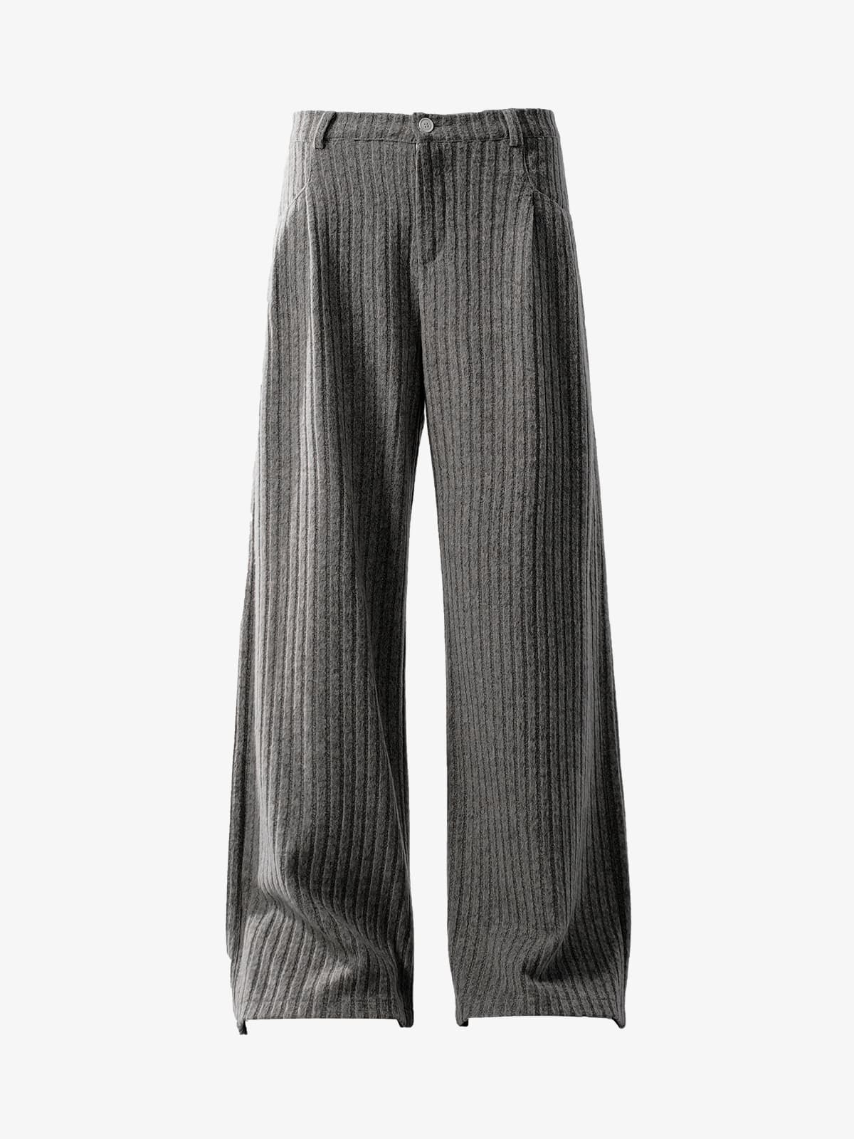 Retro Wool Blend Pleated Baggy Trousers Retro Wool Blend Pleated Baggy Trousers