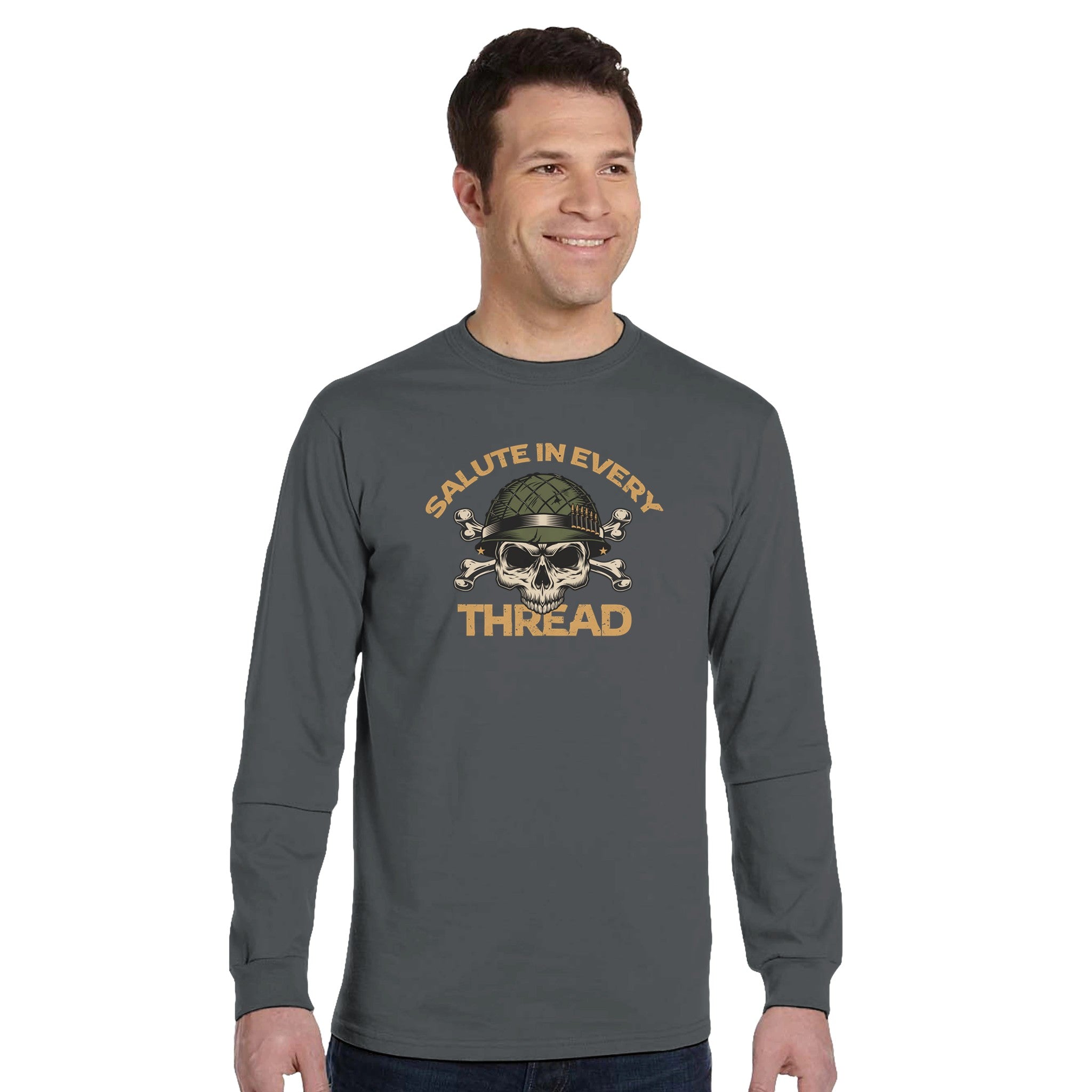 Military Heritage Tee – Classic Long-Sleeve Shirt by Econscious – L Charcoal Military Heritage Tee – Classic Long-Sleeve Shirt by Econscious – L Charcoal