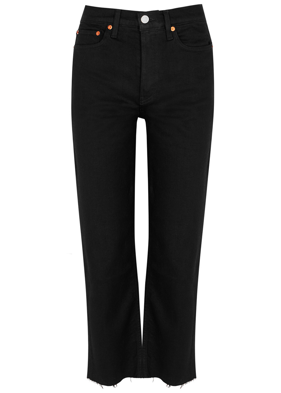 Redone s Comfort Stretch Stove Pipe Black Straight-leg Jeans – W Redone s Comfort Stretch Stove Pipe Black Straight-leg Jeans – W