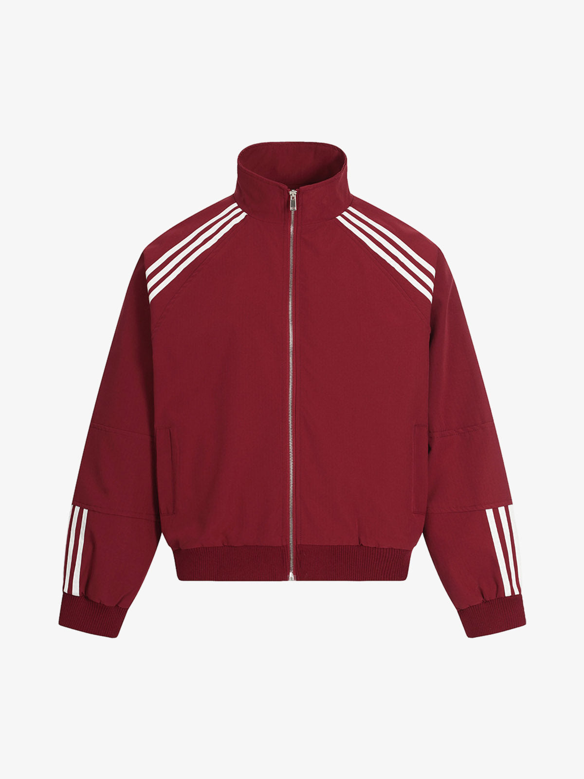 Striped Zip-Up Track Jacket and Wide-Leg Track Pants Set – Red M Jacket Striped Zip-Up Track Jacket and Wide-Leg Track Pants Set – Red M Jacket
