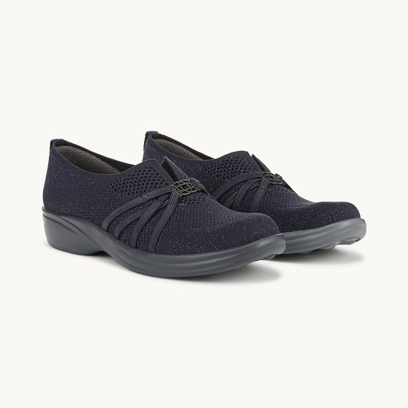 LifeStride Niche Slip On Shoes Navy Blazer Knit Fabric . W LifeStride Niche Slip On Shoes Navy Blazer Knit Fabric . W