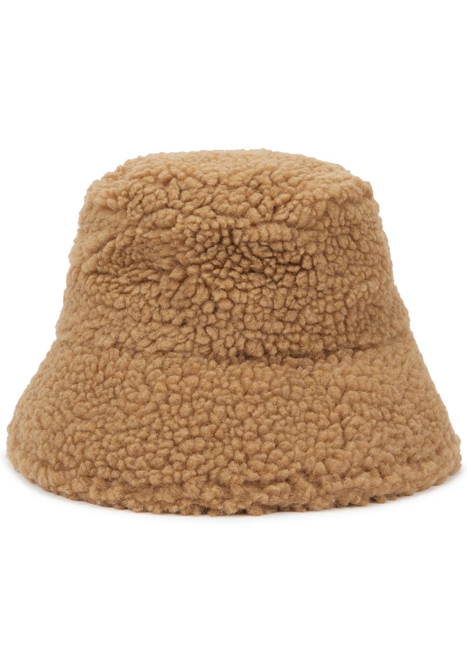 Lack OF Color Teddy Camel Fleece Bucket hat