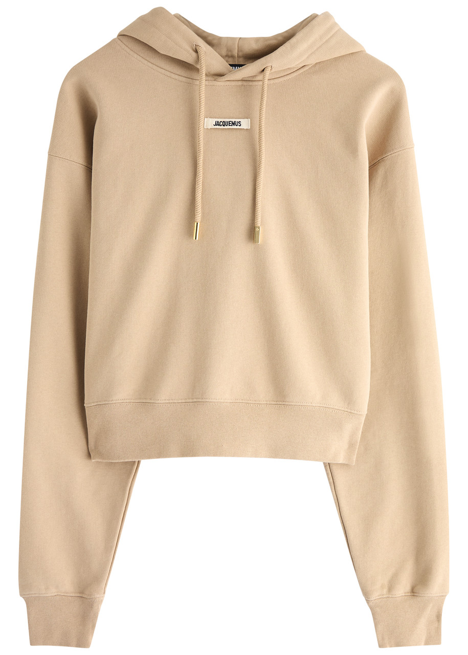 Jacquemus Le Hoodie Gros Grain Hooded Cotton Sweatshirt – Beige – M M